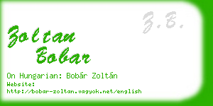 zoltan bobar business card