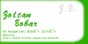 zoltan bobar business card